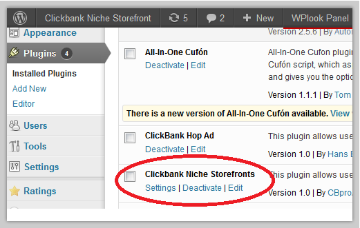 Clickbank Niche Store WP plugin 1